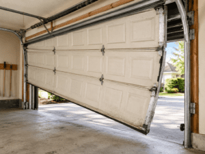 broken garage door track